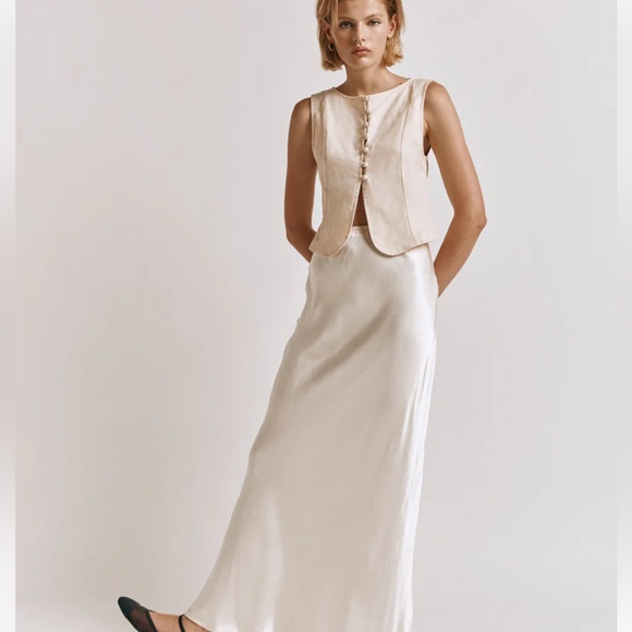 VRG GRL CELESTE LINEN TOP CREAM - Picture 4 of 9